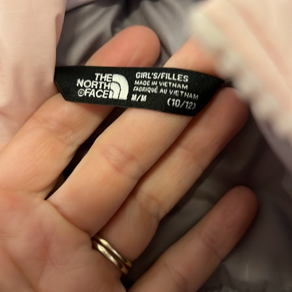 EUC the north face 10/12 girls grey pink winter coat jacket - Picture 3 of 7